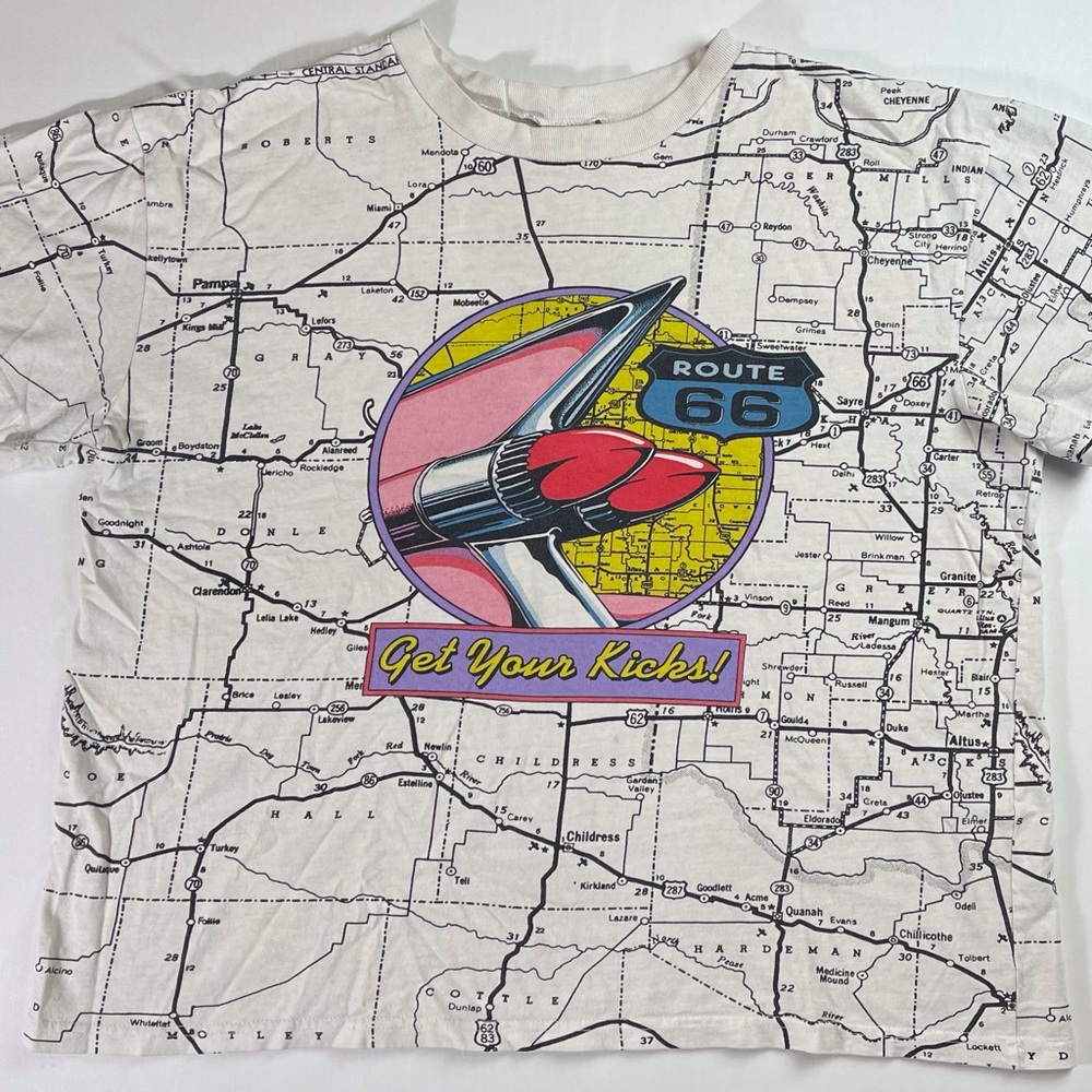 Vintage 90’s Route 66 All over print 1X shirt.